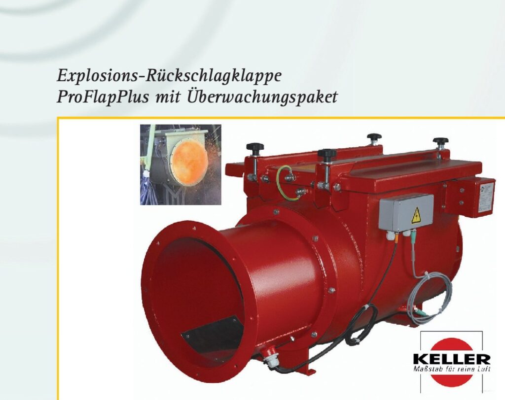 Explosions-Rückschlagklappe ProFlapPlus mit Überwachungspaket